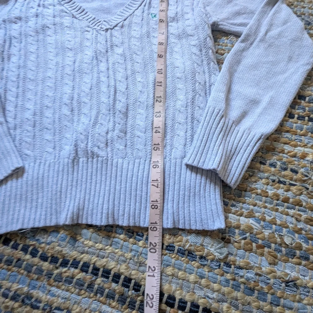 Old Navy Light Blue Cable Knit Sweater XL Embroidered Deer Fall 2009 2010s Fashi
